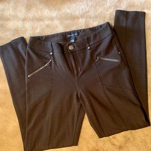 INC 8 Brown Regular Ponte-Knit pants